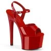 Pleaser PASSION-709 Red Patent Platform Sandal