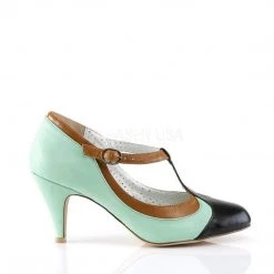 Pin Up Couture PEACH-03 Mint Multi Faux Leather Shoes