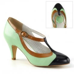 Pin Up Couture PEACH-03 Mint Multi Faux Leather Shoes