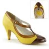 Pin Up Couture Shoes PEACH-03 Yellow Multi Faux Leather
