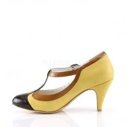 Pin Up Couture Shoes PEACH-03 Yellow Multi Faux Leather