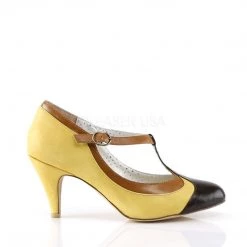 Pin Up Couture Shoes PEACH-03 Yellow Multi Faux Leather
