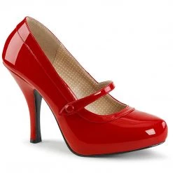 Pleaser Pink Label Shoes PINUP-01 Red Patent