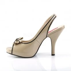 Pleaser Pink Label PINUP-10 Cream-Black Patent