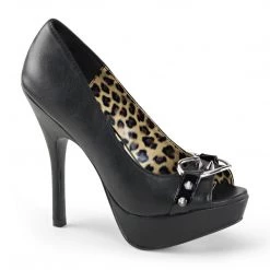 Demonia PIXIE-15 Black Vegan Leather-Patent Pump Shoes