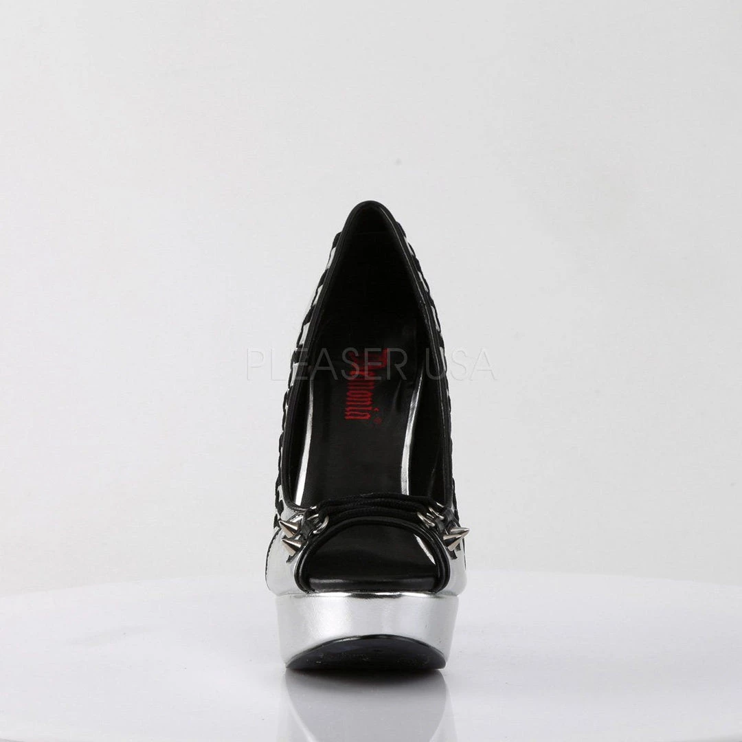 Demonia PIXIE-18 Silver Vegan Leather Pump 4 Demonia PIXIE-18 Silver Vegan Leather Pump