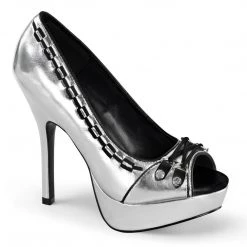 Demonia PIXIE-18 Silver Vegan Leather Pump 13 Demonia PIXIE-18 Silver Vegan Leather Pump
