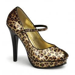 Pin Up Couture PLEASURE-02 Gold Patent (Cheetah Print)
