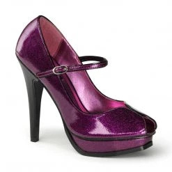 Pin Up Couture PLEASURE-02G Fuchsia Glitter Patent