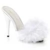 Fabulicious POISE-501F White Satin-Marabou Fur/White