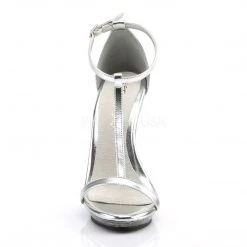 Fabulicious POISE-526 Silver Metallic Pu/Clear Shoes