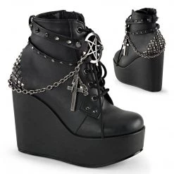 Demonia POISON-101 Black Vegan Leather Ankle Boot