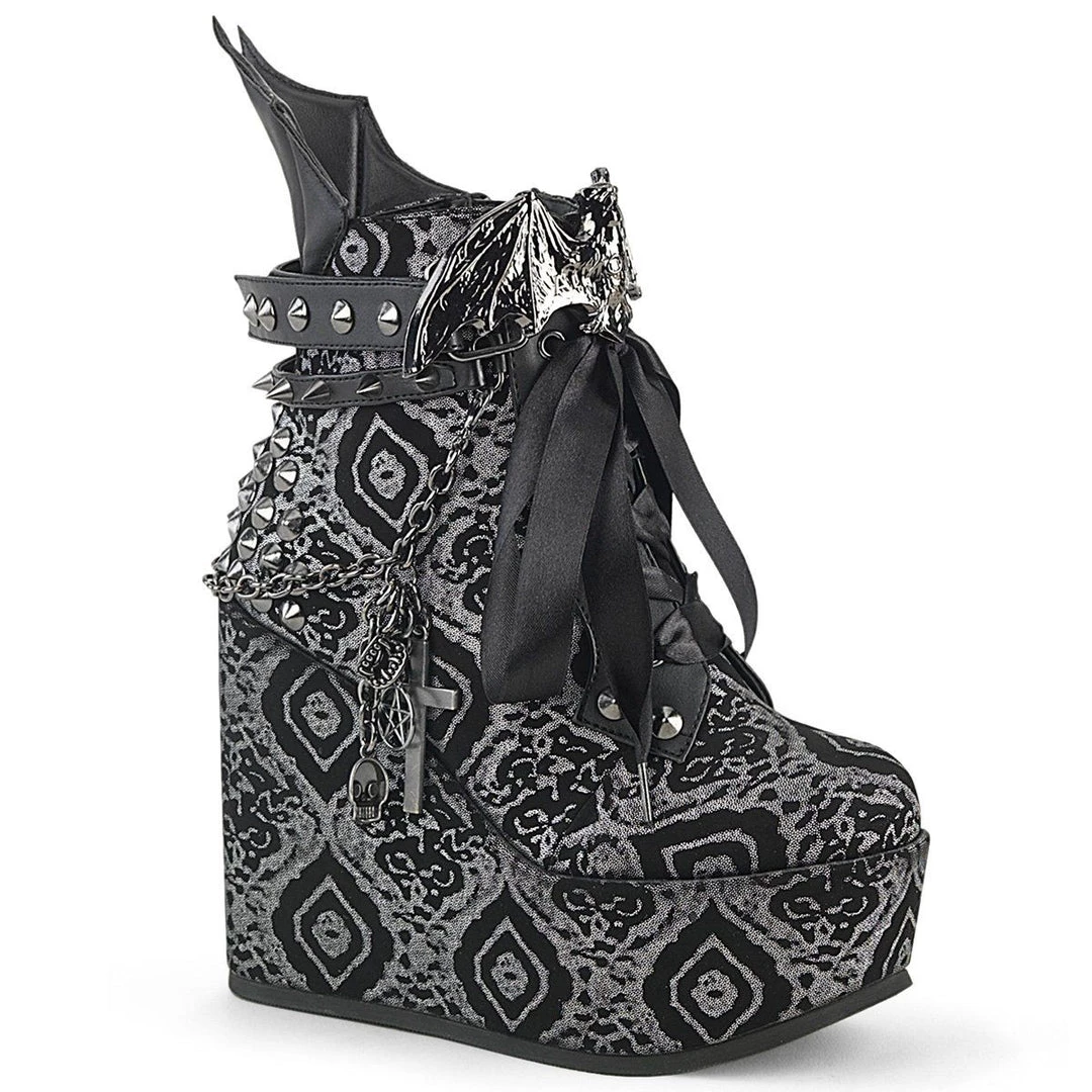 Demonia POISON-107 Black-Silver Faux Nubuck Leather Ankle Boot New Arrivals 3 Demonia POISON-107 Black-Silver Faux Nubuck Leather Ankle Boot New Arrivals