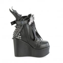 Demonia Coming Soon (Pre-Order) POISON-107 Black Vegan Leather Ankle Boot