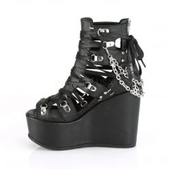 Demonia POISON-95 Black Vegan Leather Ankle Boot Boots