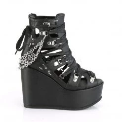Demonia POISON-95 Black Vegan Leather Ankle Boot Boots