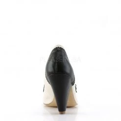 Pin Up Couture POPPY-18 Black-Cream Faux Leather Shoes