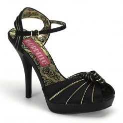 Bordello Shoes PREEN-16 Black Satin