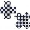 Pastease Plus X: Black & White Checker Cross Nipple Pasties