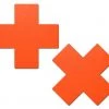 Pastease Plus X: Neon Orange Cross Nipple Pasties