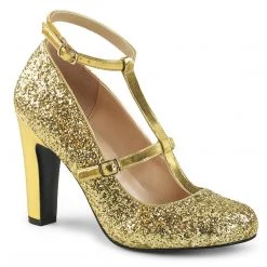 Pleaser Pink Label QUEEN-01 Gold Glitter-Metallic Pu Shoes