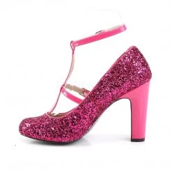 Pleaser Pink Label QUEEN-01 Hot Pink Glitter-Patent 10 Pleaser Pink Label QUEEN-01 Hot Pink Glitter-Patent