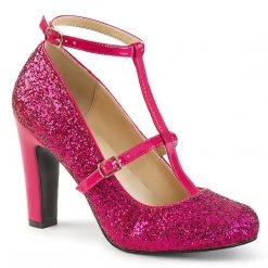 Pleaser Pink Label QUEEN-01 Hot Pink Glitter-Patent 13 Pleaser Pink Label QUEEN-01 Hot Pink Glitter-Patent