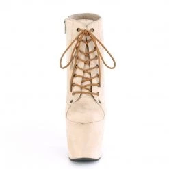 Pleaser RADIANT-1005 Beige Faux Suede/Beige Faux Suede Ankle Boot