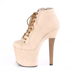 Pleaser RADIANT-1005 Beige Faux Suede/Beige Faux Suede Ankle Boot