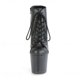 Pleaser RADIANT-1005 Black Faux Leather Ankle Boot