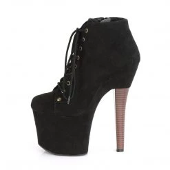 Pleaser RADIANT-1005 Black Faux Suede Ankle Boot Boots