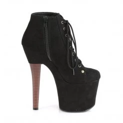 Pleaser RADIANT-1005 Black Faux Suede Ankle Boot Boots