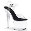 Pleaser RADIANT-708 Clear-Black/Clear Platform Sandal Shoes
