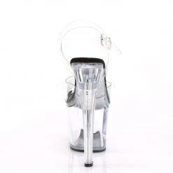 Pleaser RADIANT-708 Clear-Black/Clear Platform Sandal Shoes 11 Pleaser RADIANT-708 Clear-Black/Clear Platform Sandal Shoes