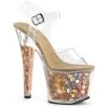 Pleaser RADIANT-708BHG Clear/Bronze Hologram Platform Sandal