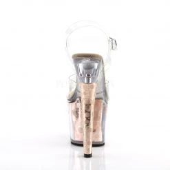 Pleaser RADIANT-708BHG Clear/Bronze Hologram Platform Sandal
