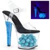 Pleaser RADIANT-708NSB Clear/Neon Ice Blue Platform Sandal