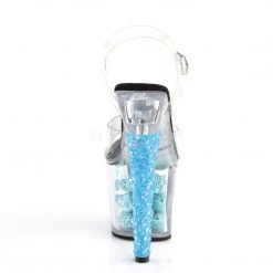 Pleaser RADIANT-708NSB Clear/Neon Ice Blue Platform Sandal