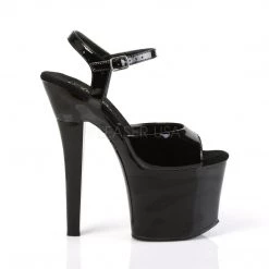 Pleaser RADIANT-709 Black Patent Platform Sandal