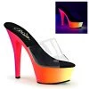 Pleaser Shoes RAINBOW-201UV Clear/Neon Multi Slide