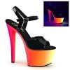 Pleaser RAINBOW-309UV Black Patent/Neon Multi Platform Sandal