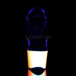Pleaser RAINBOW-309UV Black Patent/Neon Multi Platform Sandal