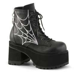 Demonia RANGER-105 Black Vegan Leather Ankle Boot