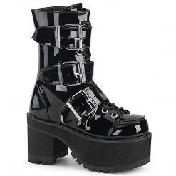 Demonia RANGER-308 Black Patent Ankle Boot Boots