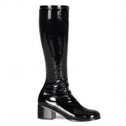 Funtasma RETRO-300 Black Stretch Patent Boots