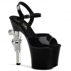 Pleaser Shoes REVOLVER-709 Black Platform Sandal