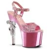 Pleaser REVOLVER-709G Baby Pink Multi Glitter/Baby Pink Chrome Platform Sandal