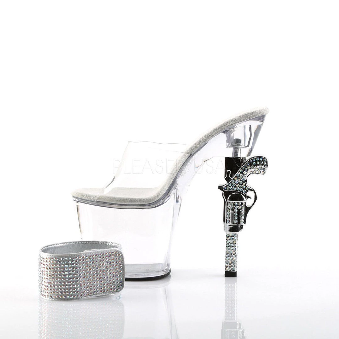 Pleaser REVOLVER-712 Clear Platform Sandal 5 Pleaser REVOLVER-712 Clear Platform Sandal