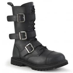 Demonia RIOT-12BK Black Vegan Leather Ankle Boot