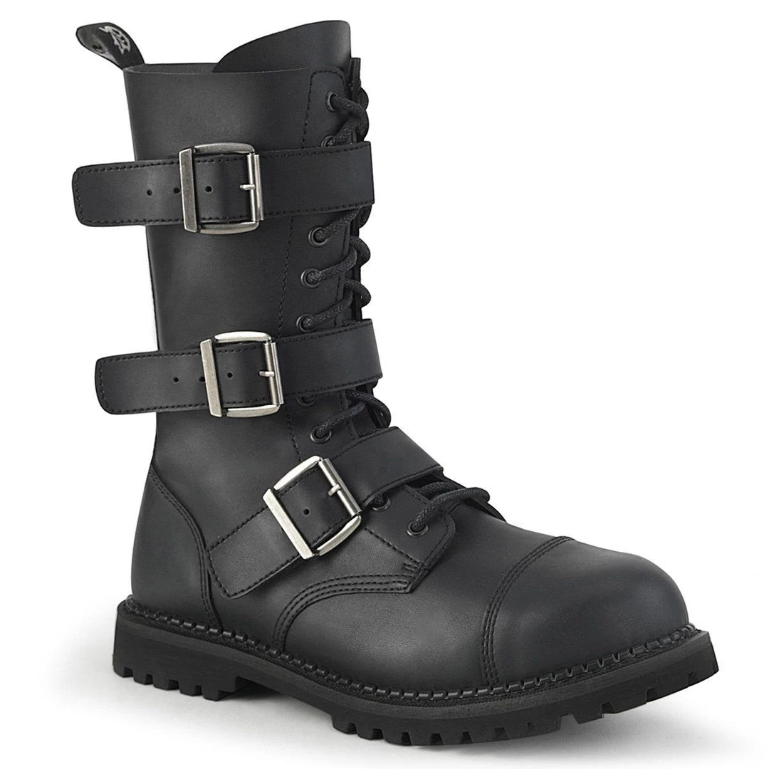 Demonia RIOT-12BK Black Vegan Leather Ankle Boot 3 Demonia RIOT-12BK Black Vegan Leather Ankle Boot